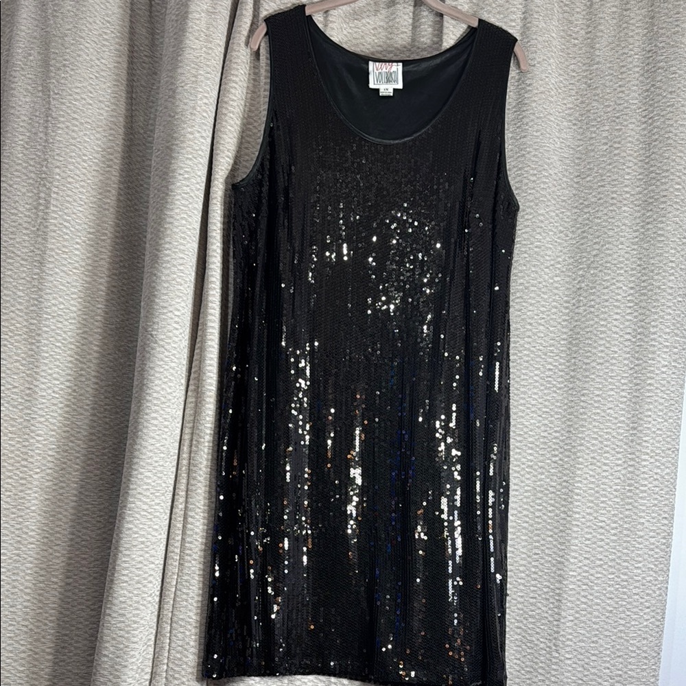 Black Sequin Sleeveless Dress